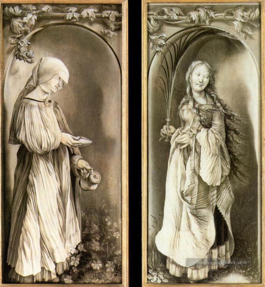 St Elizabeth et une sainte femme à la paume Renaissance Matthias Grunewald Peintures à l'huile